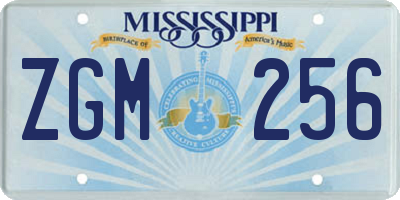 MS license plate ZGM256