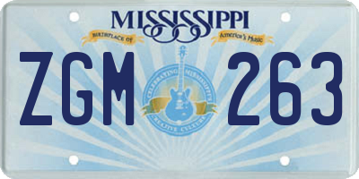 MS license plate ZGM263