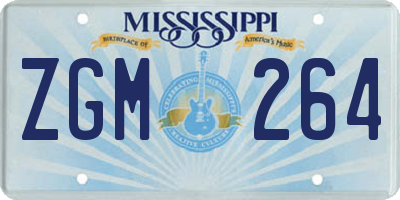 MS license plate ZGM264