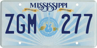 MS license plate ZGM277