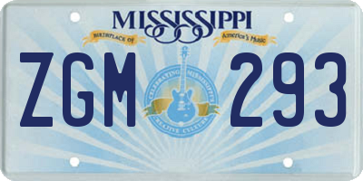 MS license plate ZGM293