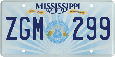 MS license plate ZGM299