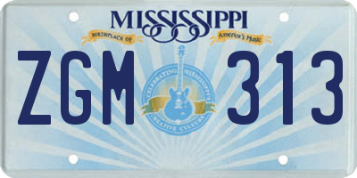 MS license plate ZGM313