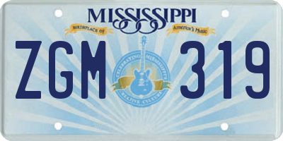 MS license plate ZGM319