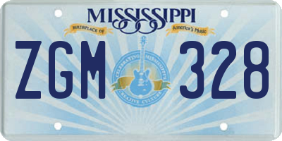 MS license plate ZGM328