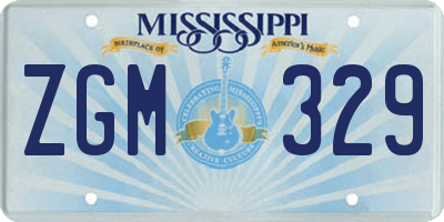 MS license plate ZGM329
