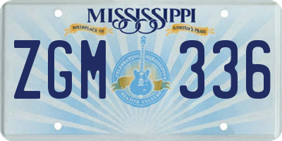 MS license plate ZGM336
