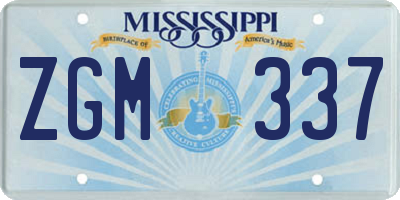 MS license plate ZGM337