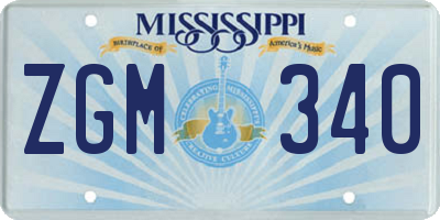 MS license plate ZGM340