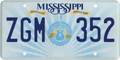 MS license plate ZGM352