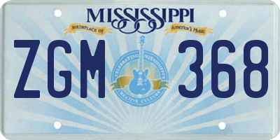MS license plate ZGM368