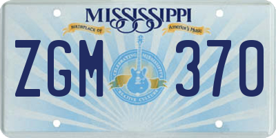 MS license plate ZGM370