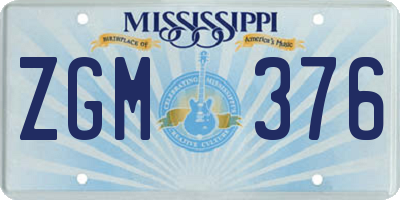 MS license plate ZGM376