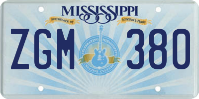 MS license plate ZGM380