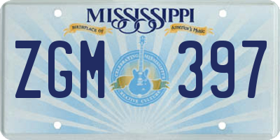MS license plate ZGM397