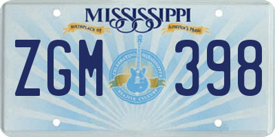 MS license plate ZGM398