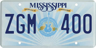MS license plate ZGM400