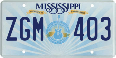MS license plate ZGM403