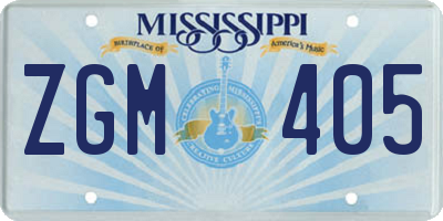 MS license plate ZGM405