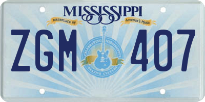 MS license plate ZGM407