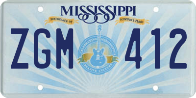 MS license plate ZGM412