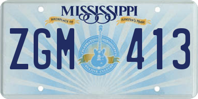 MS license plate ZGM413
