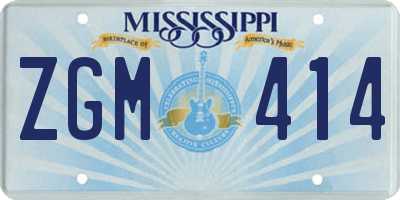 MS license plate ZGM414