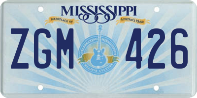 MS license plate ZGM426
