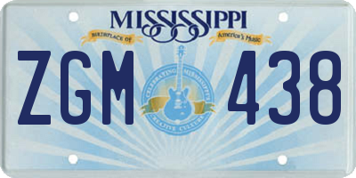 MS license plate ZGM438