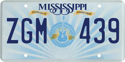 MS license plate ZGM439