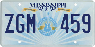 MS license plate ZGM459