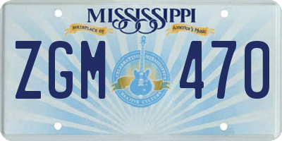 MS license plate ZGM470