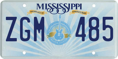 MS license plate ZGM485