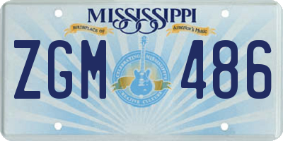 MS license plate ZGM486