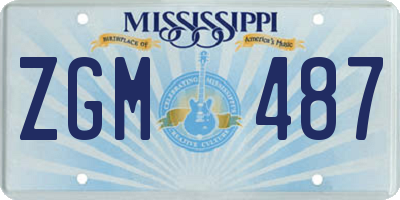 MS license plate ZGM487