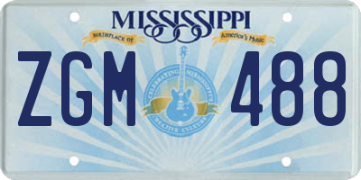 MS license plate ZGM488