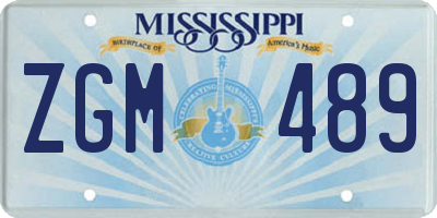 MS license plate ZGM489