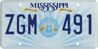 MS license plate ZGM491