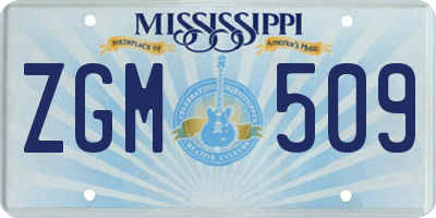 MS license plate ZGM509