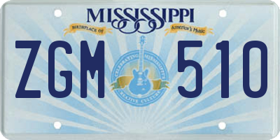 MS license plate ZGM510