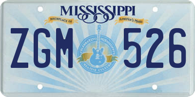 MS license plate ZGM526