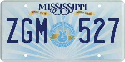 MS license plate ZGM527