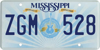 MS license plate ZGM528