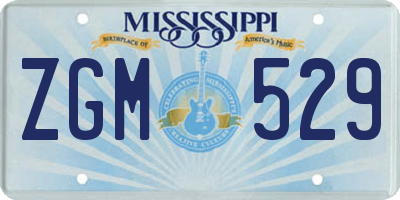 MS license plate ZGM529