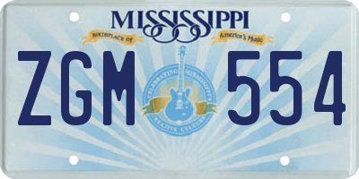 MS license plate ZGM554
