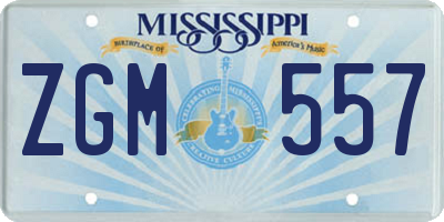 MS license plate ZGM557
