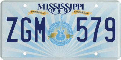 MS license plate ZGM579