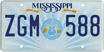 MS license plate ZGM588