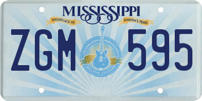 MS license plate ZGM595