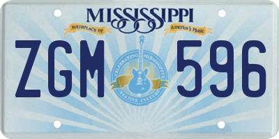 MS license plate ZGM596